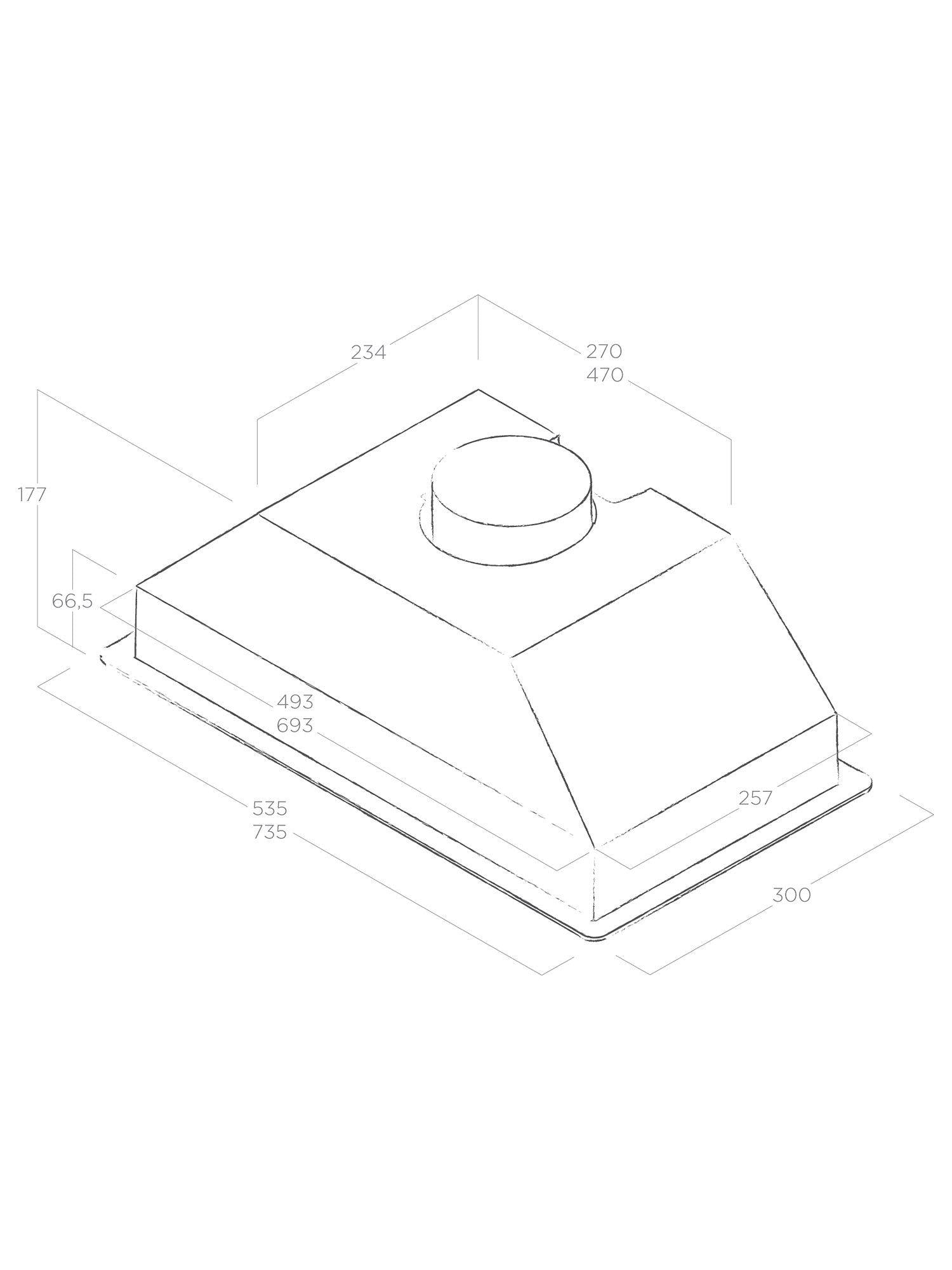 Elica ERA-LUX-SS-80 built-in cooker hood 73.5cm - British product