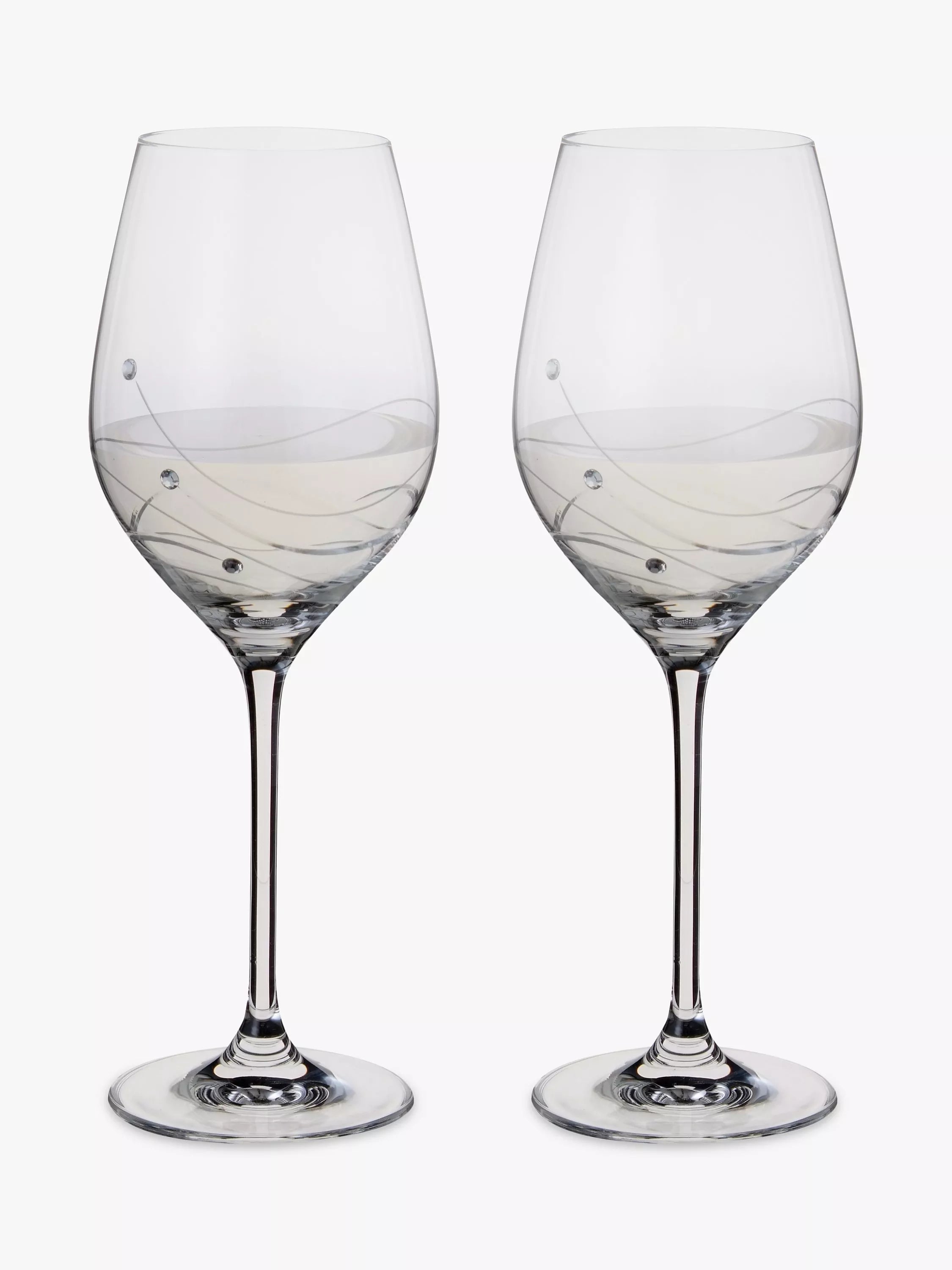 Dartington Crystal Glitz wine glasses clear 330ml set of 2 - British product