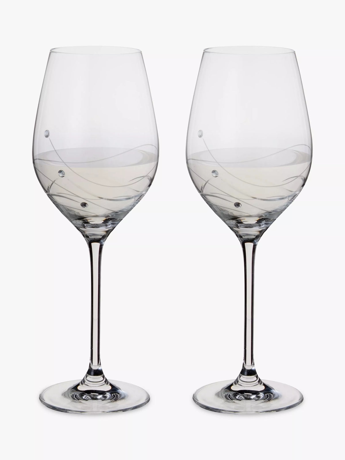 Dartington Crystal Glitz wine glasses clear 330ml set of 2 - British product