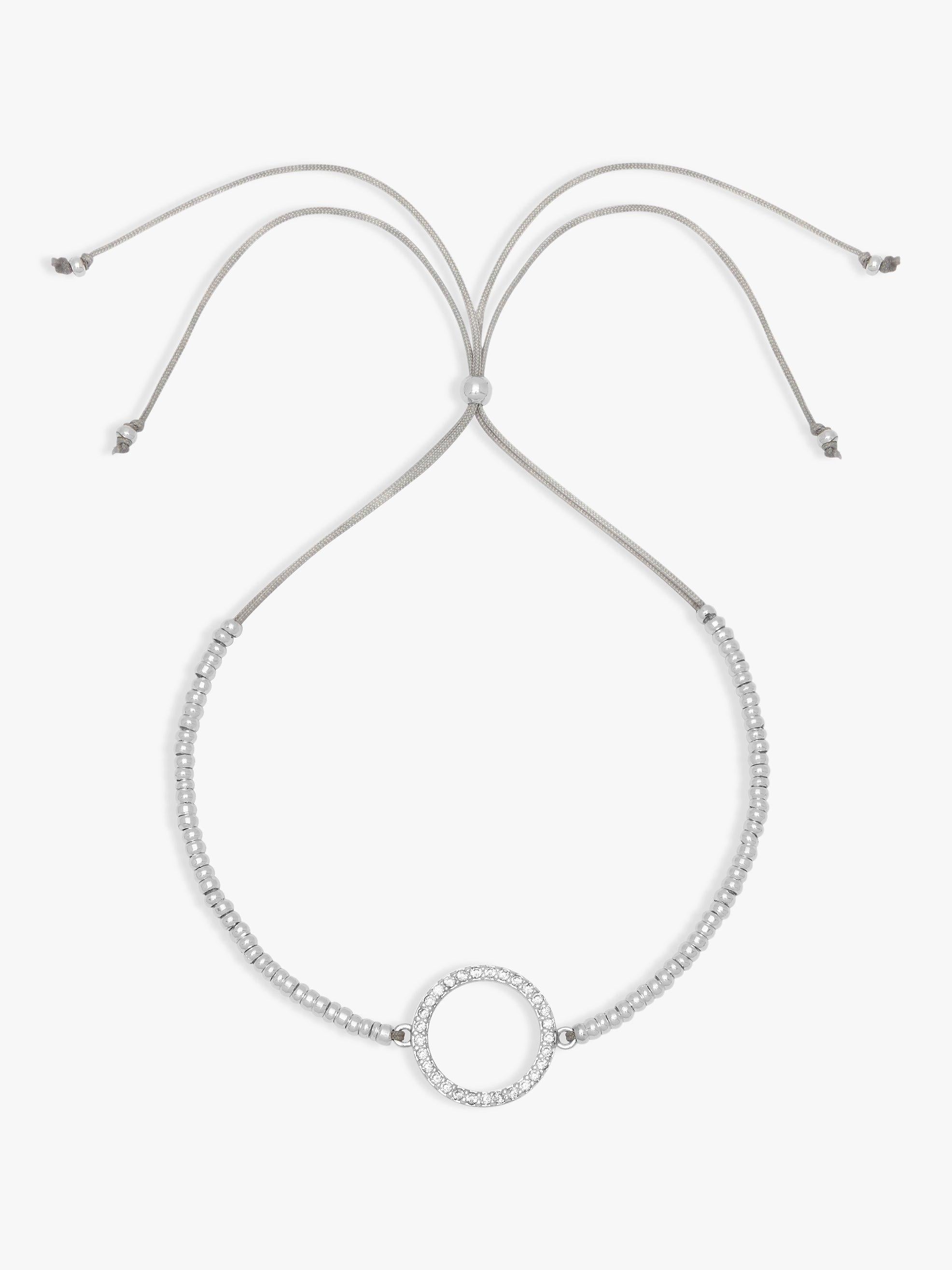 Estella Bartlett cubic zirconia circle friendship bracelet silver - British product