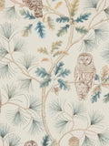 Papier peint large Sanderson Owlswick à motif de hibou des neiges (marque britannique)