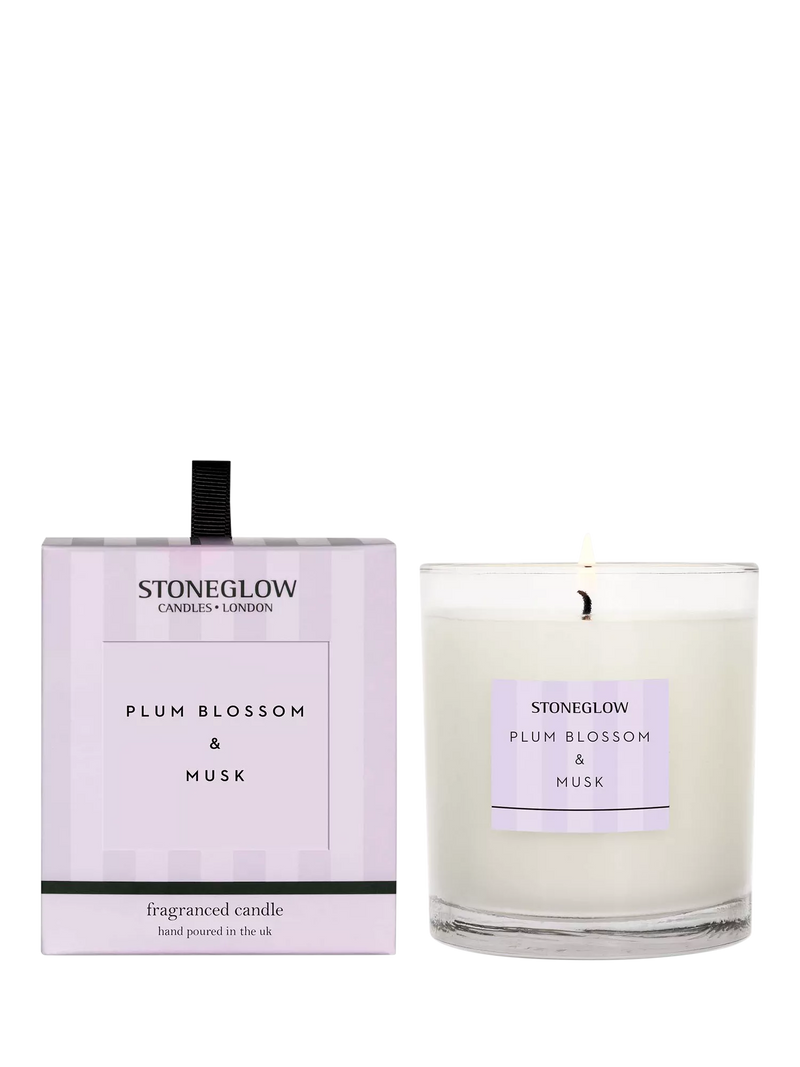 Stoneglow Plum Blossom & Musk scented candle 200g (British brand)