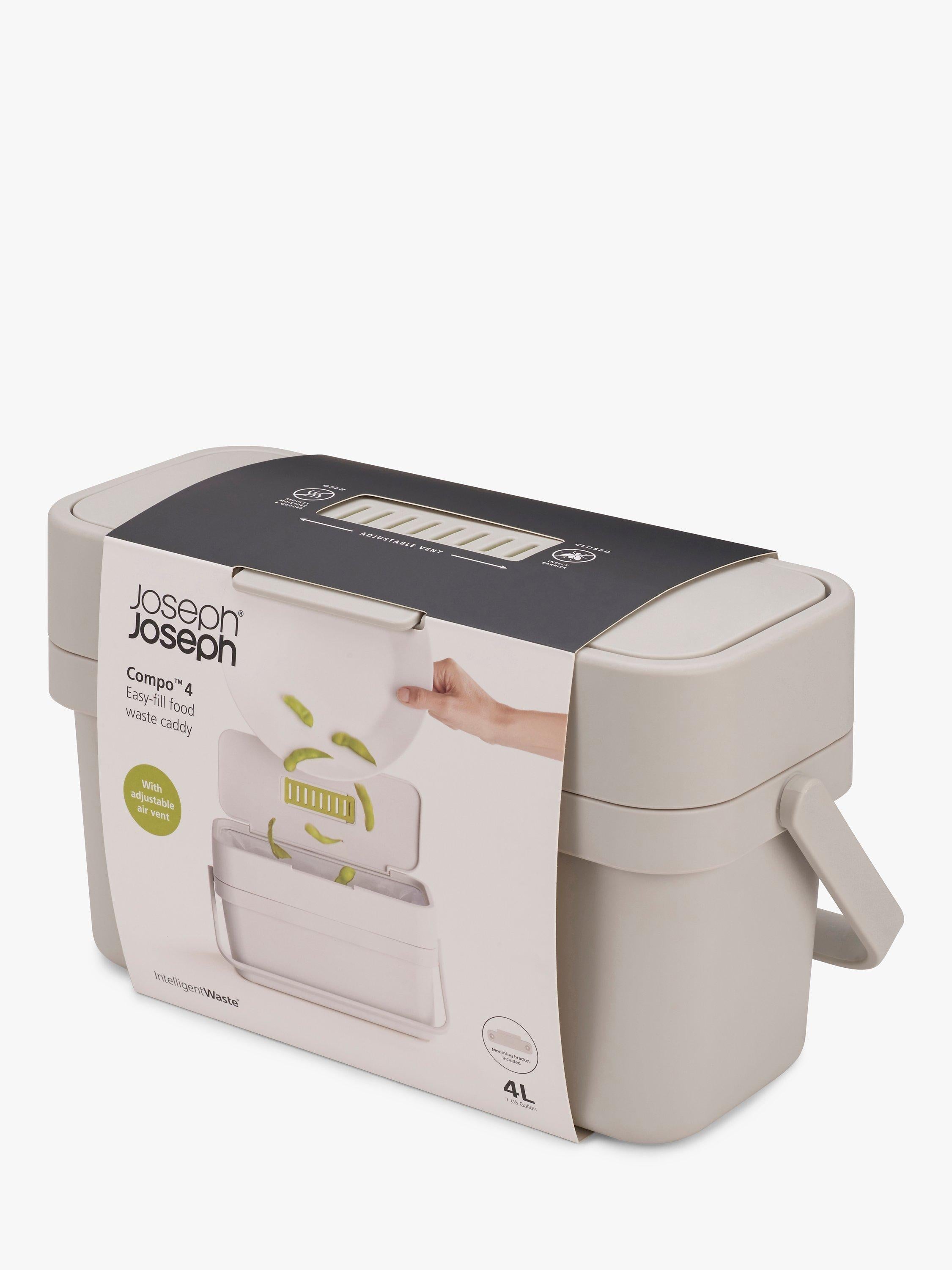 Joseph Joseph food waste caddy with adjustable air vent, 4L, UK version