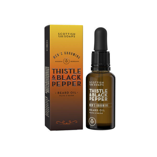 Scottish Fine Soaps beard oil thistle black pepper 30ml (British brand)