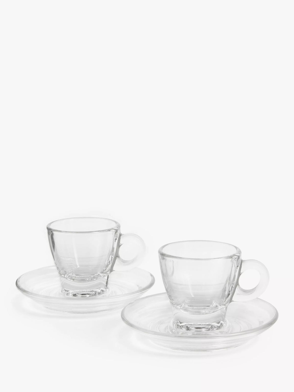 John Lewis clear glass espresso cup and saucer set, 70ml, 2-piece, UK version