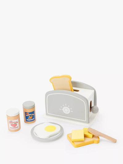John Lewis Wooden Toaster Breakfast Set Play Food 10.8cm