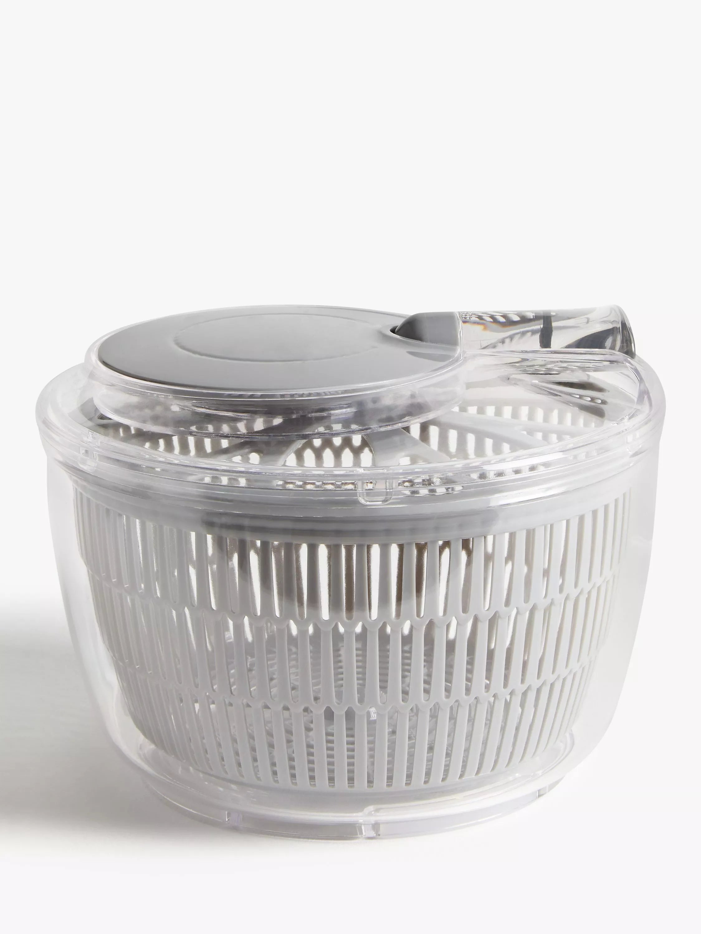 John Lewis small grey salad spinner with colander and handle, UK version