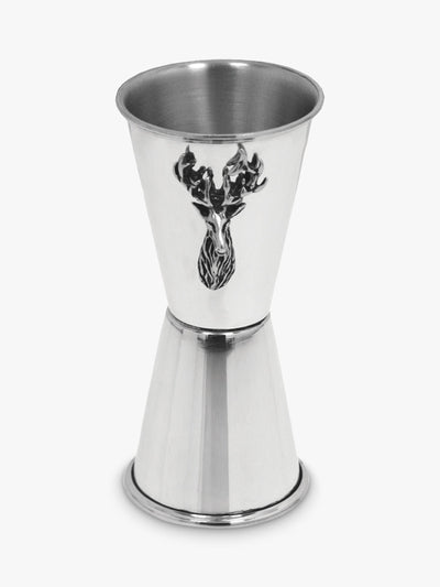 Lead-Free Pewter Stag Head Spirit Measure with 25ml and 50ml Capacity