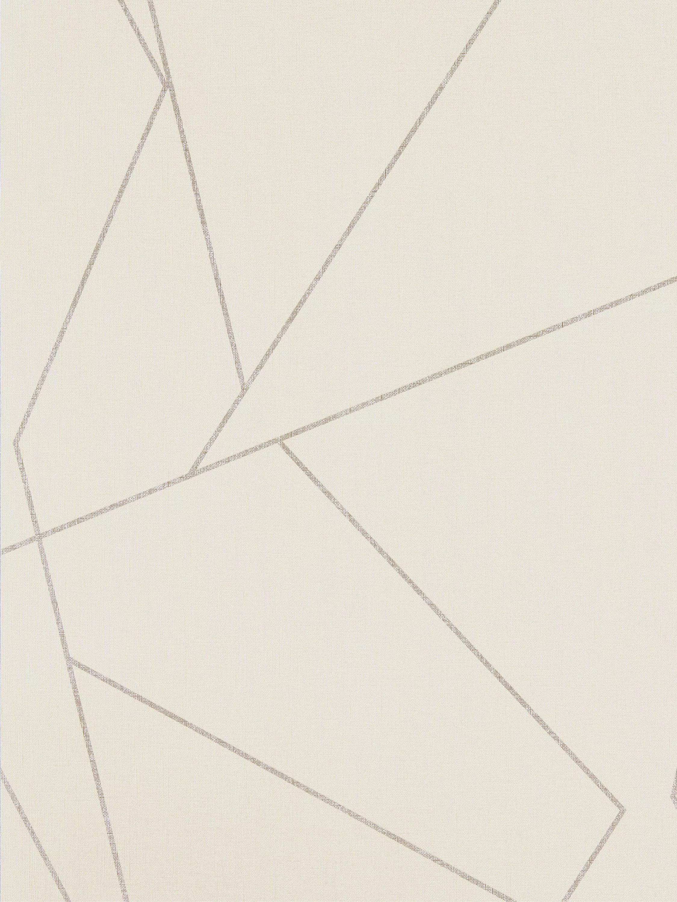 Large scale geometric wallpaper with embossed linen texture and metallic lines, UK version