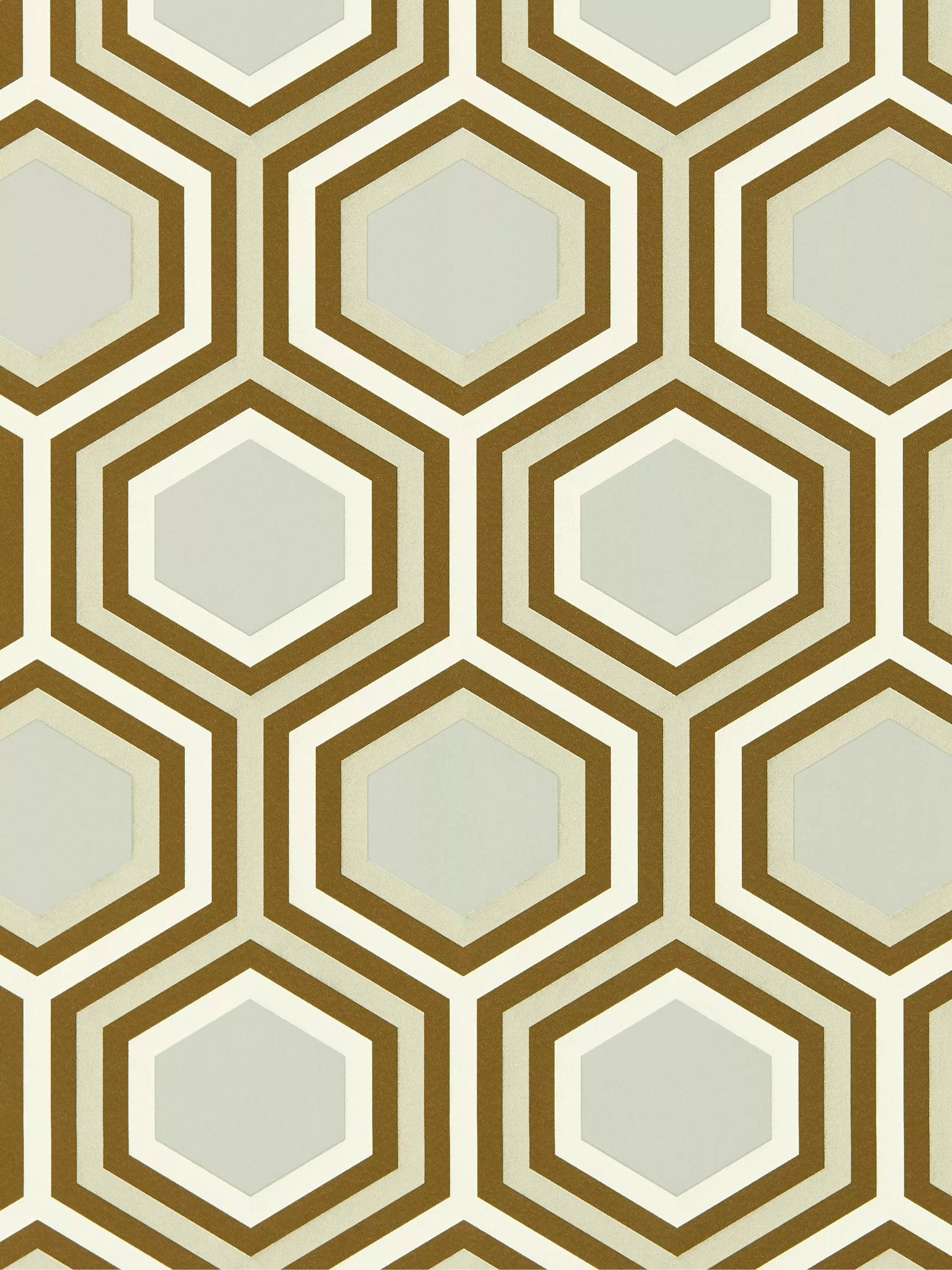Harlequin honeycomb design wallpaper with metallic tones, UK version