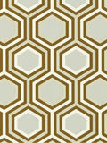 Harlequin honeycomb design wallpaper with metallic tones, UK version