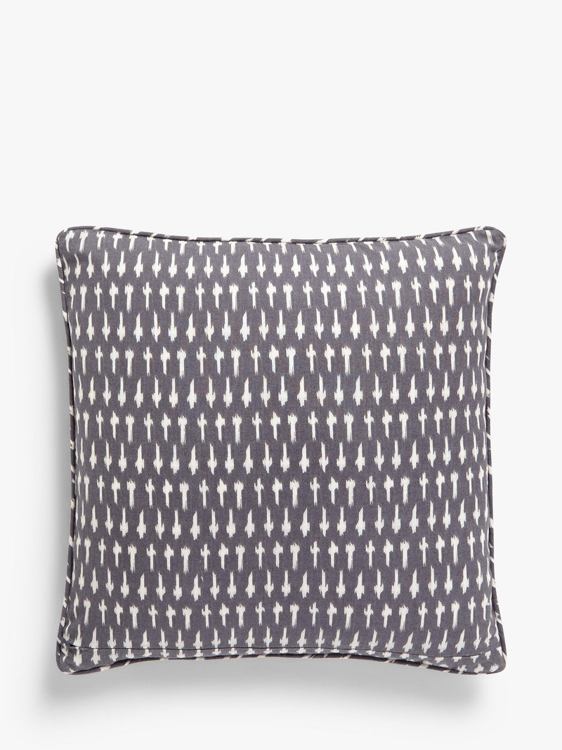 John Lewis multi-coloured Ikat cushion with hand screen printed grey and white design, UK version