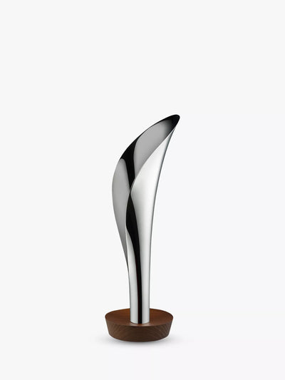 Modern Stainless Steel and Dark Wood Incense Holder