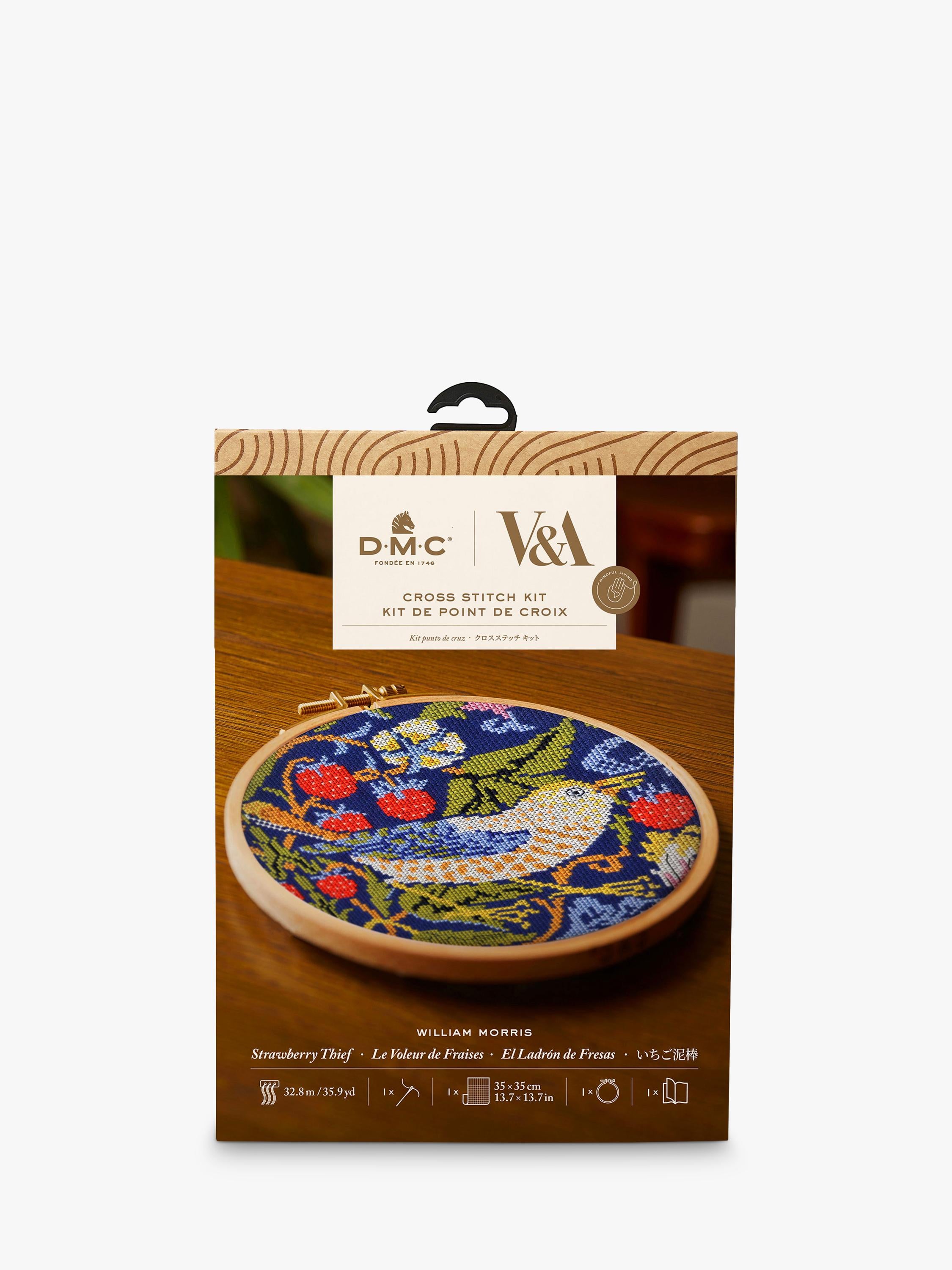 DMC William Morris Strawberry Thief cross stitch kit - British product