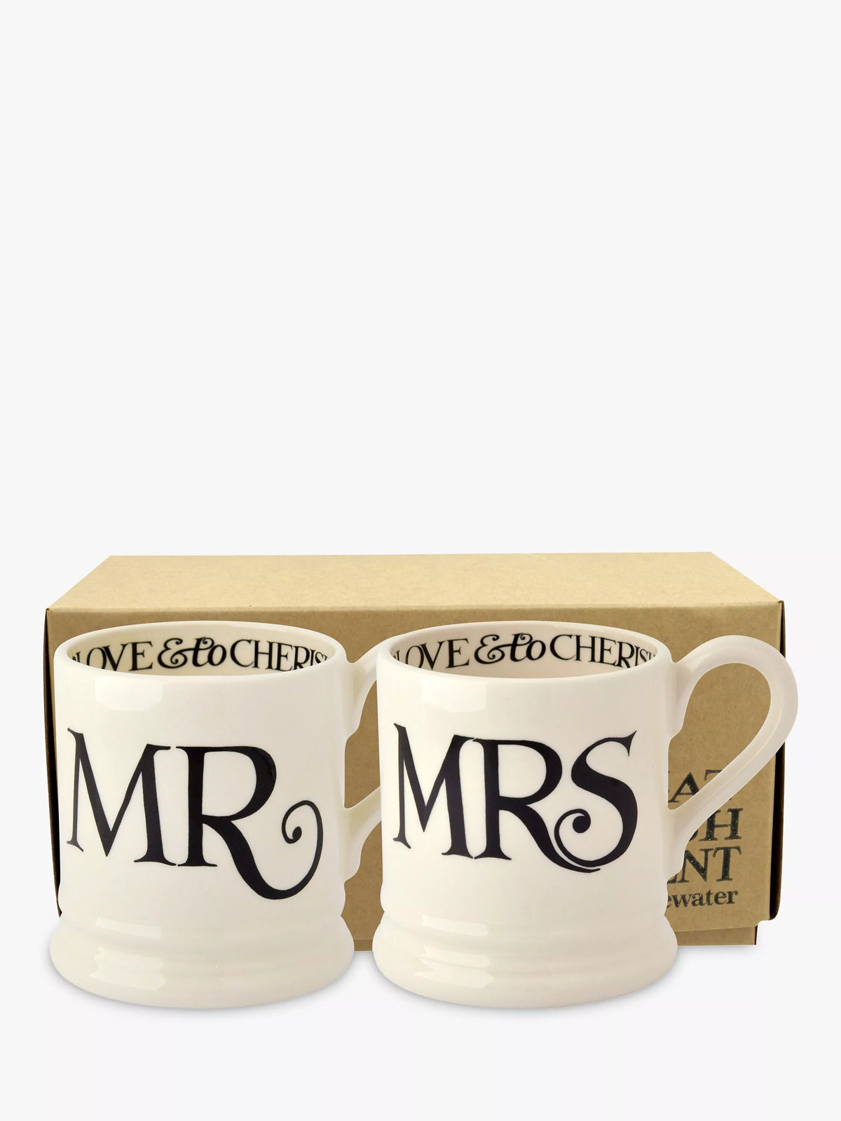 Emma Bridgewater Black Toast Mr and Mrs mugs 300ml - British product