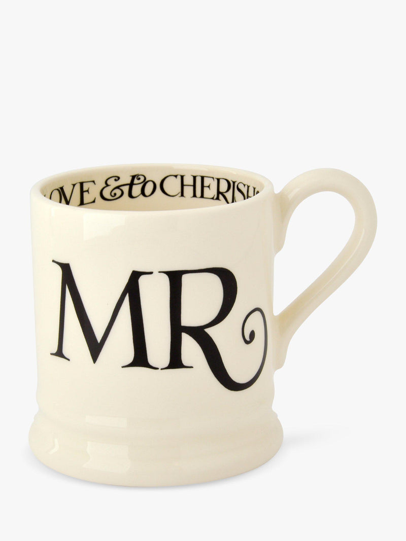 Emma Bridgewater Black Toast Mr and Mrs mugs 300ml - British product