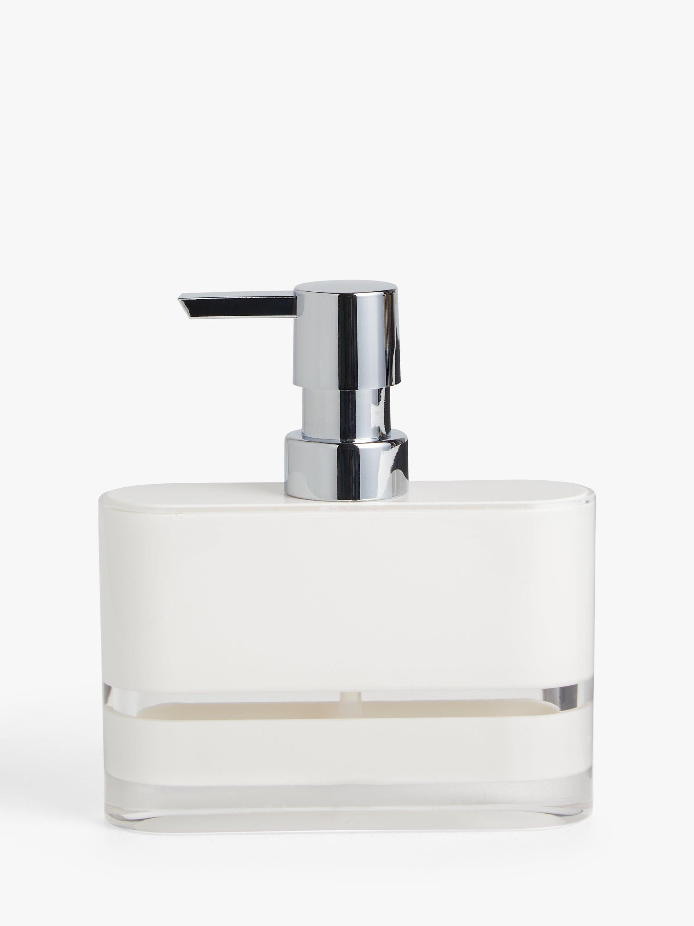 John Lewis Block Stripe soap dispenser in pastel teal, UK version
