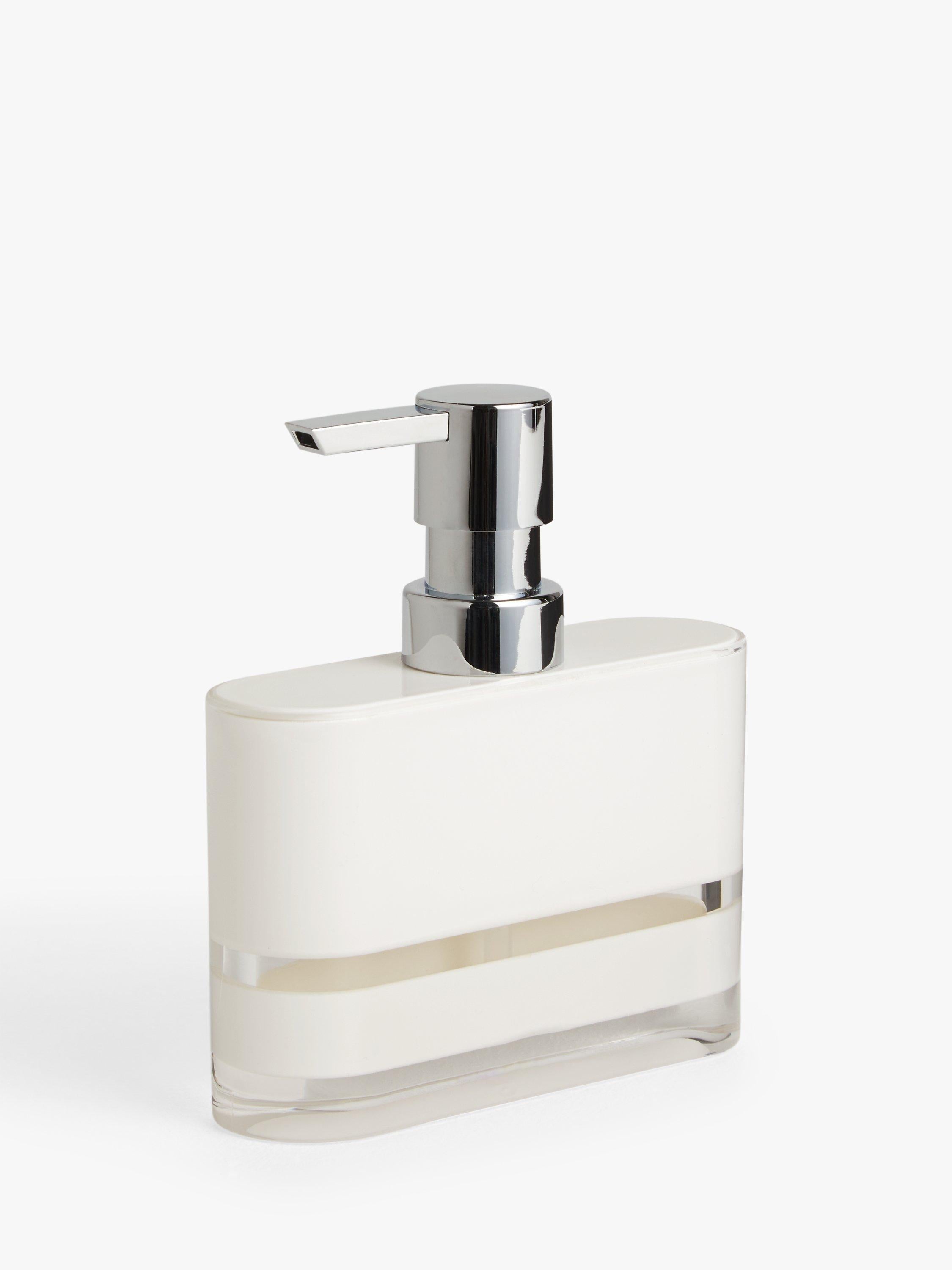 John Lewis Block Stripe soap dispenser in pastel teal, UK version