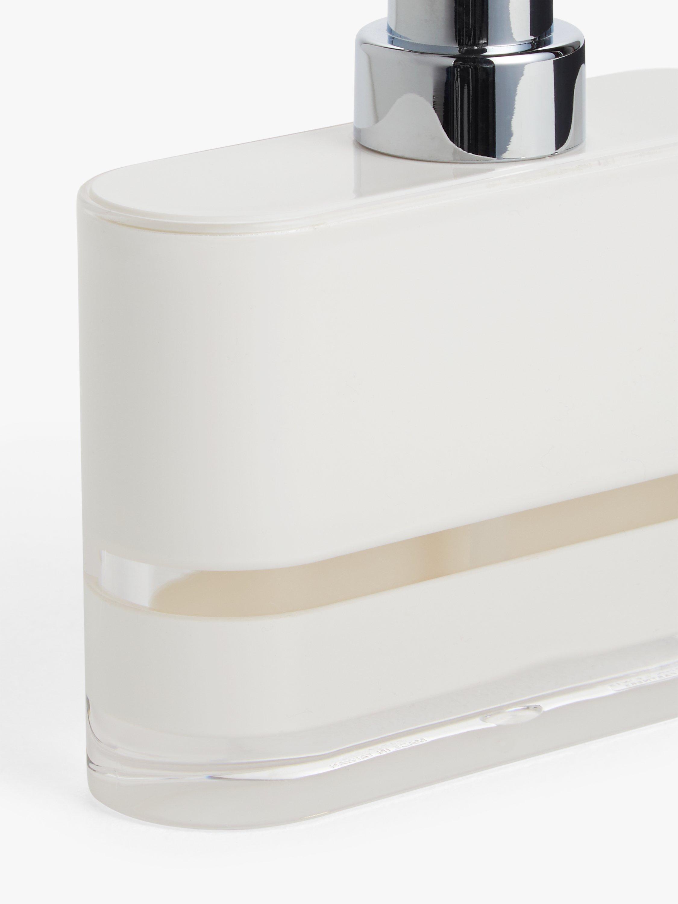 John Lewis Block Stripe soap dispenser in pastel teal, UK version