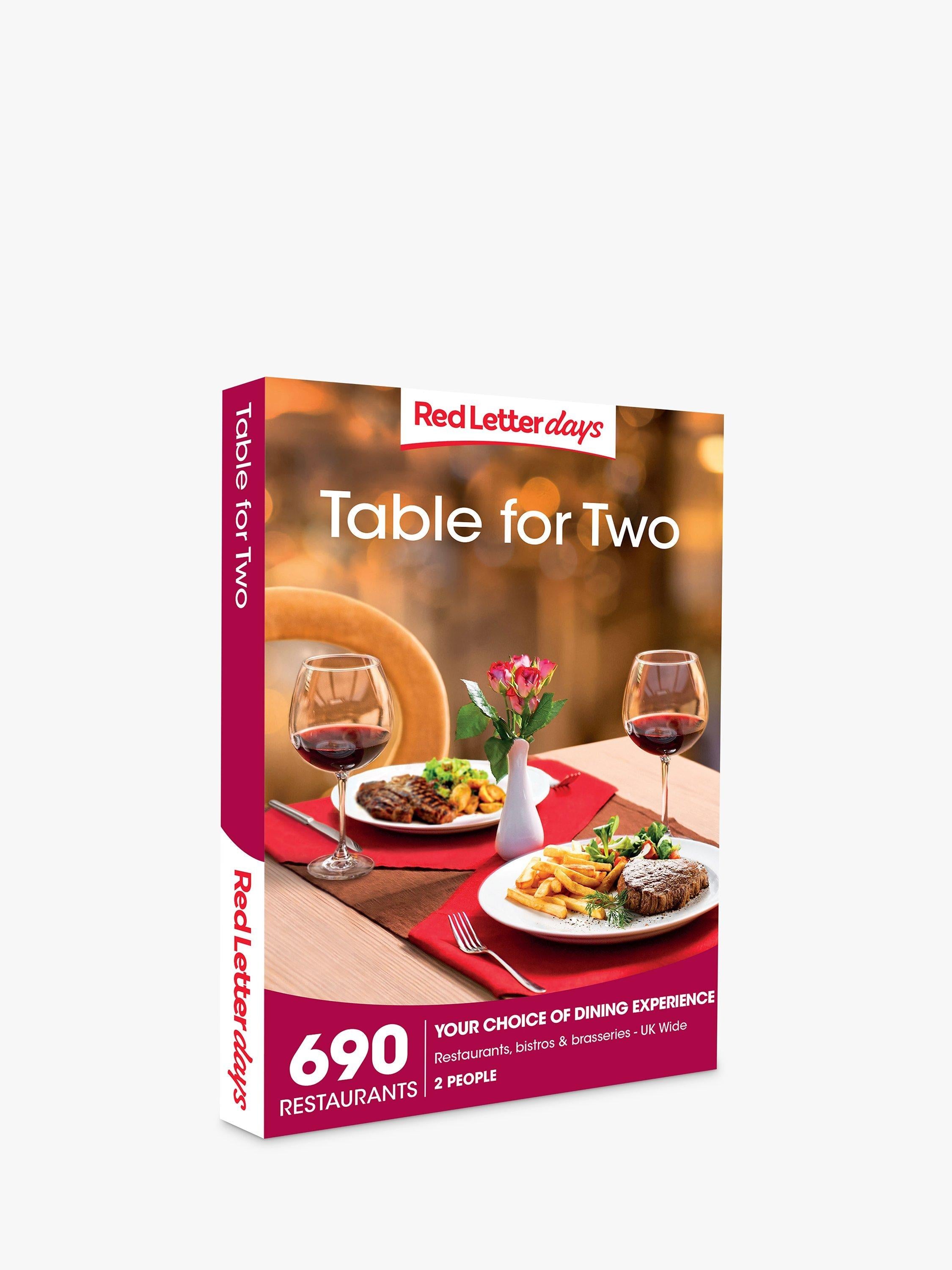 Red Letter Days dining experience gift voucher, imported from the UK