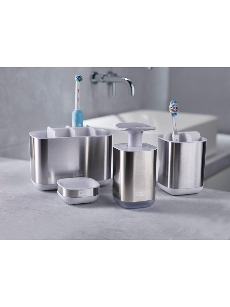 Joseph Joseph stainless steel toothbrush holder with ventilation holes, UK version