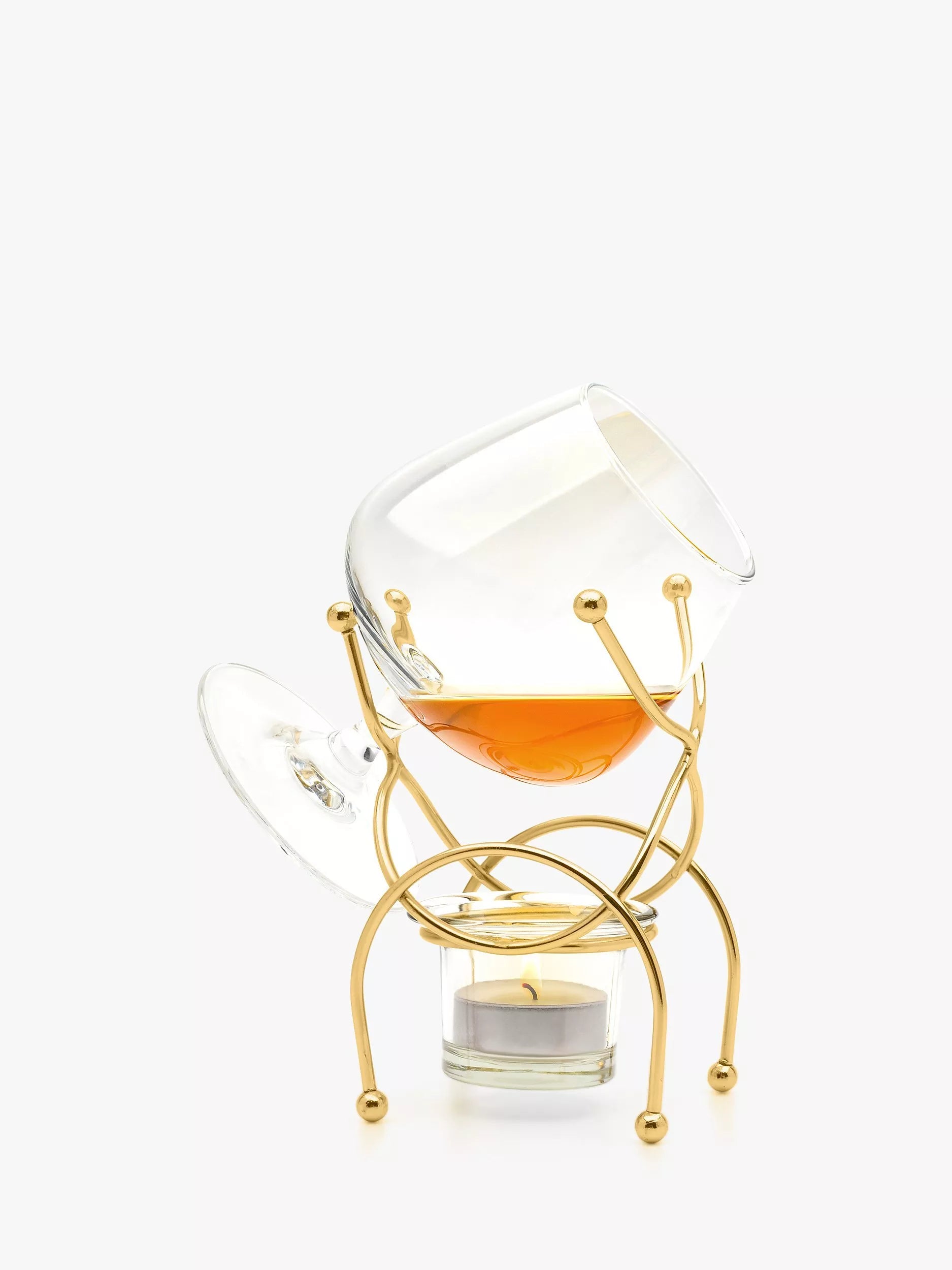 Bar Originale Brandy Glass & Warmer Gift Set, Gold - McGrocer