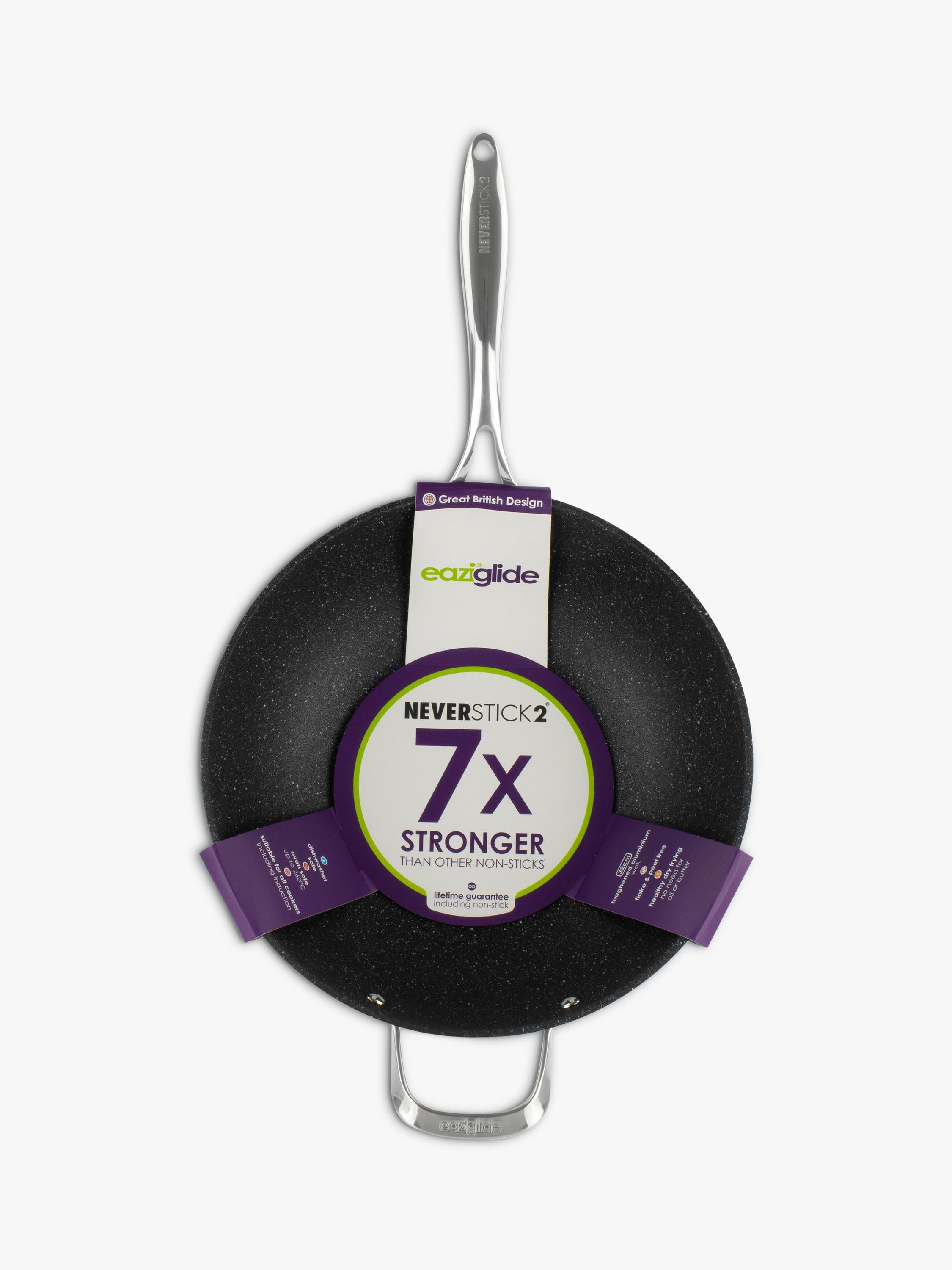 Eaziglide Neverstick2 non-stick open wok 32cm - British product