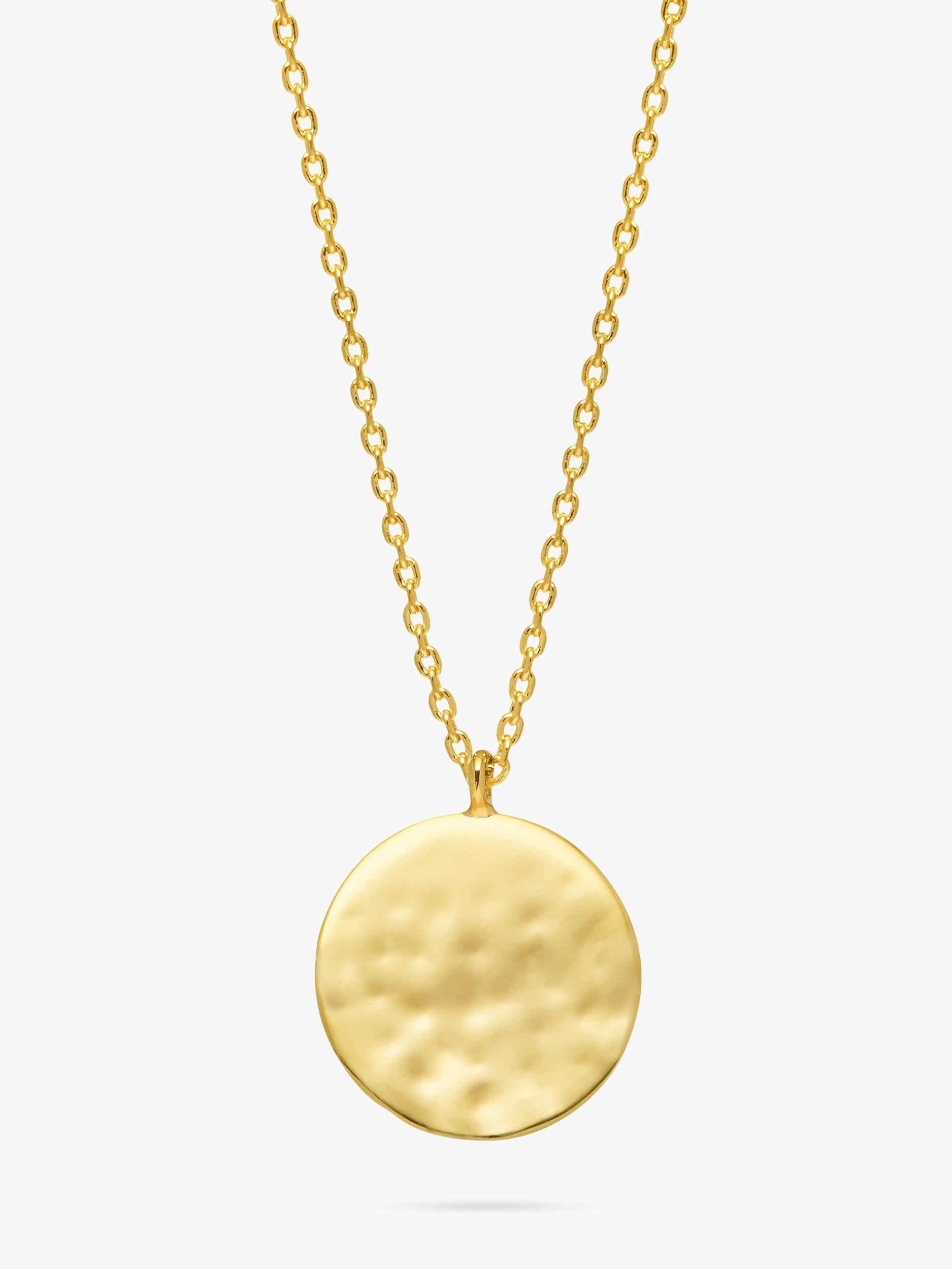 Estella Bartlett gold hammered disc pendant necklace - British product
