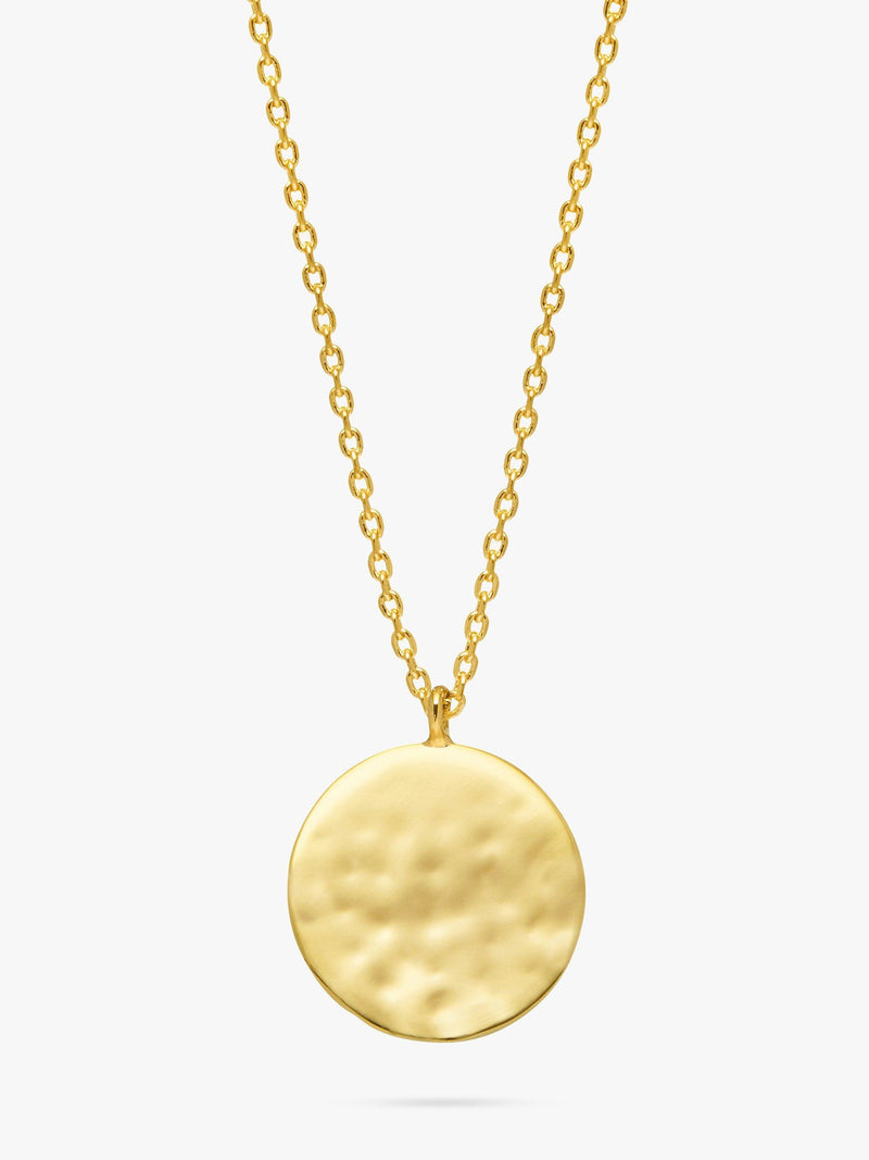 Estella Bartlett gold hammered disc pendant necklace - British product