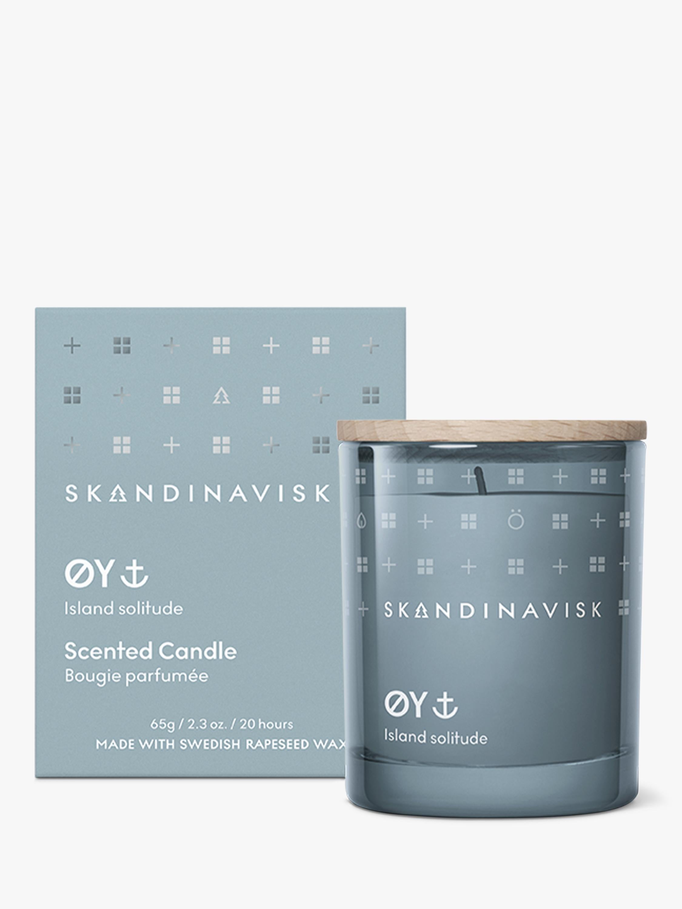 Skandinavisk ØY scented candle with crabapple and dog rose notes, 65g (British brand)