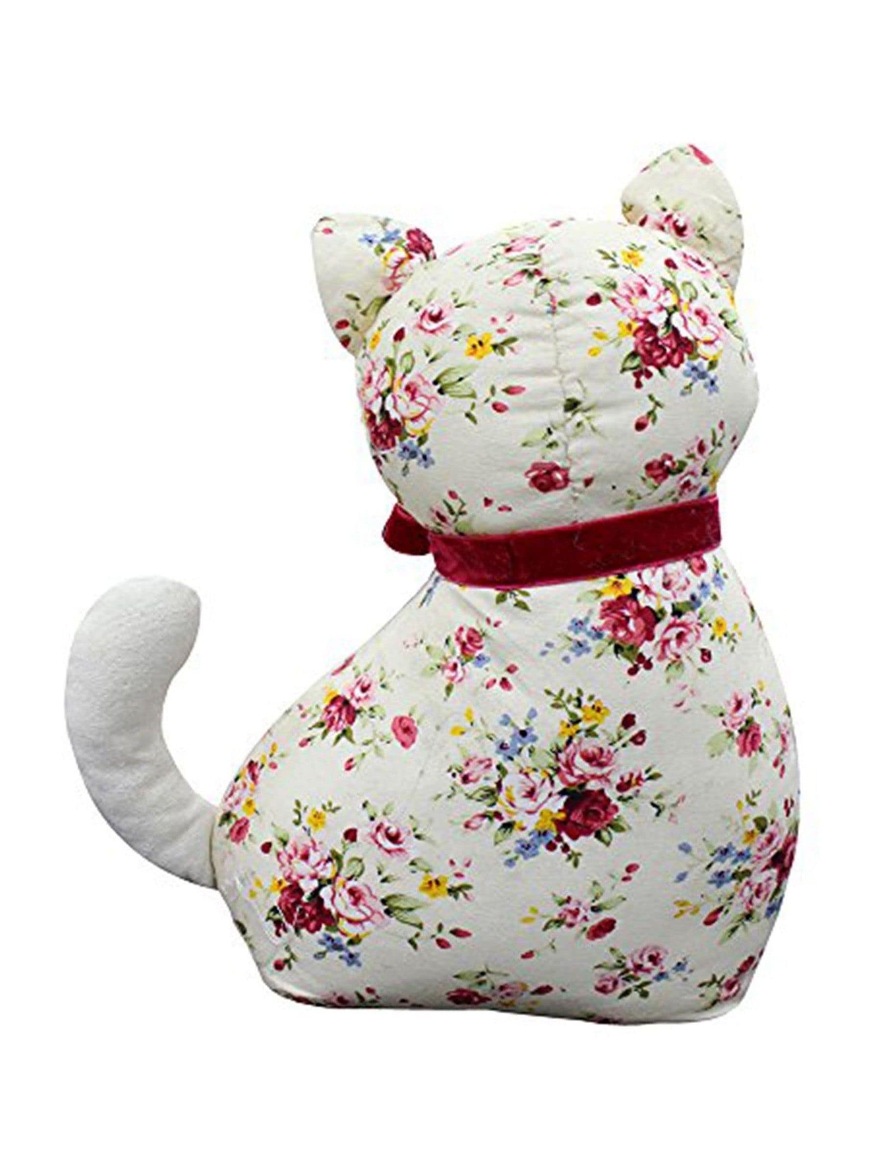 Riva Home Red Vintage Floral Cat Doorstop, imported from the UK