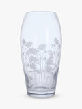 Dartington Crystal Bloom Aguilegia Glass Barrel Vase H22Cm Clear