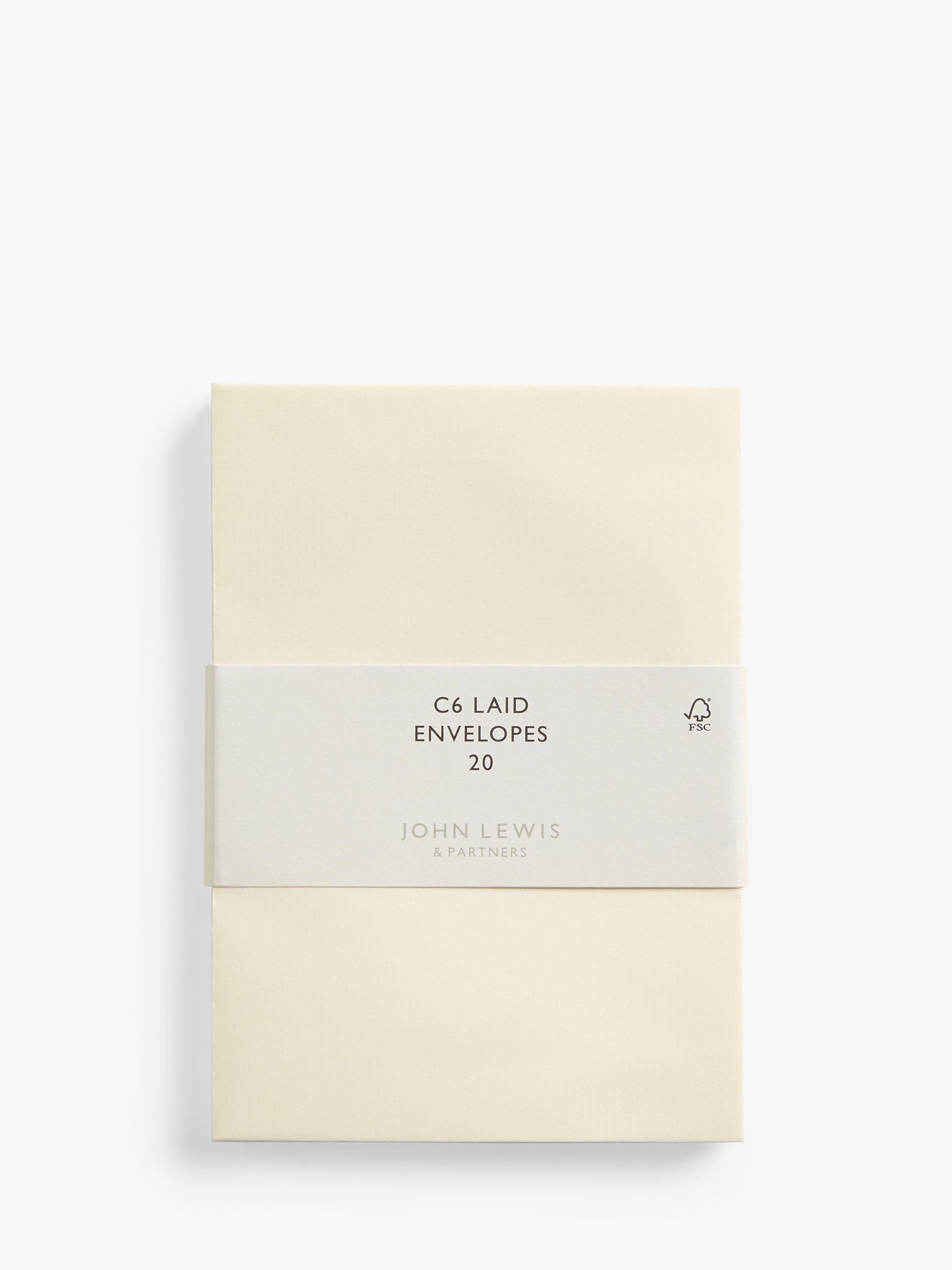 John Lewis C6 laid ivory envelopes, pack of 20, UK version