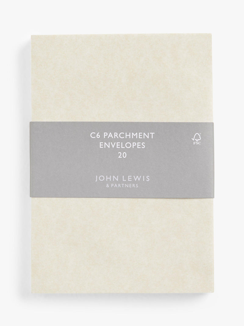 John Lewis C6 parchment envelopes pack of 20, imported from the UK