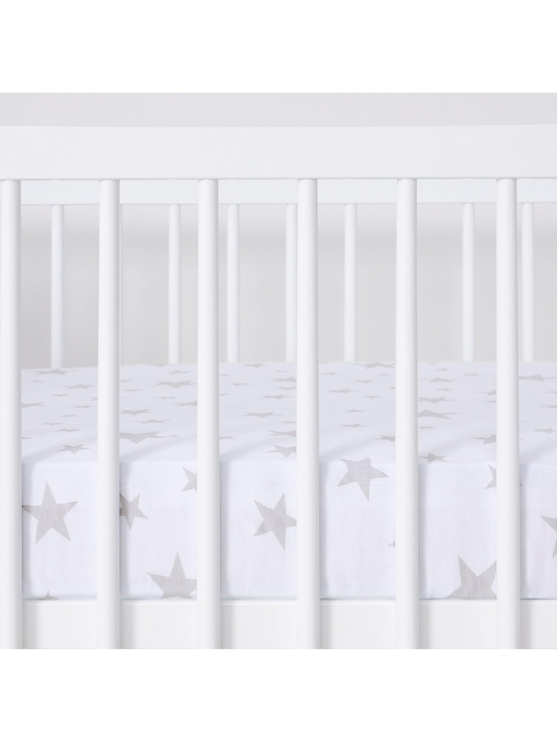 Snüz Baby Star Sheets White Grey 2pc set (British brand)