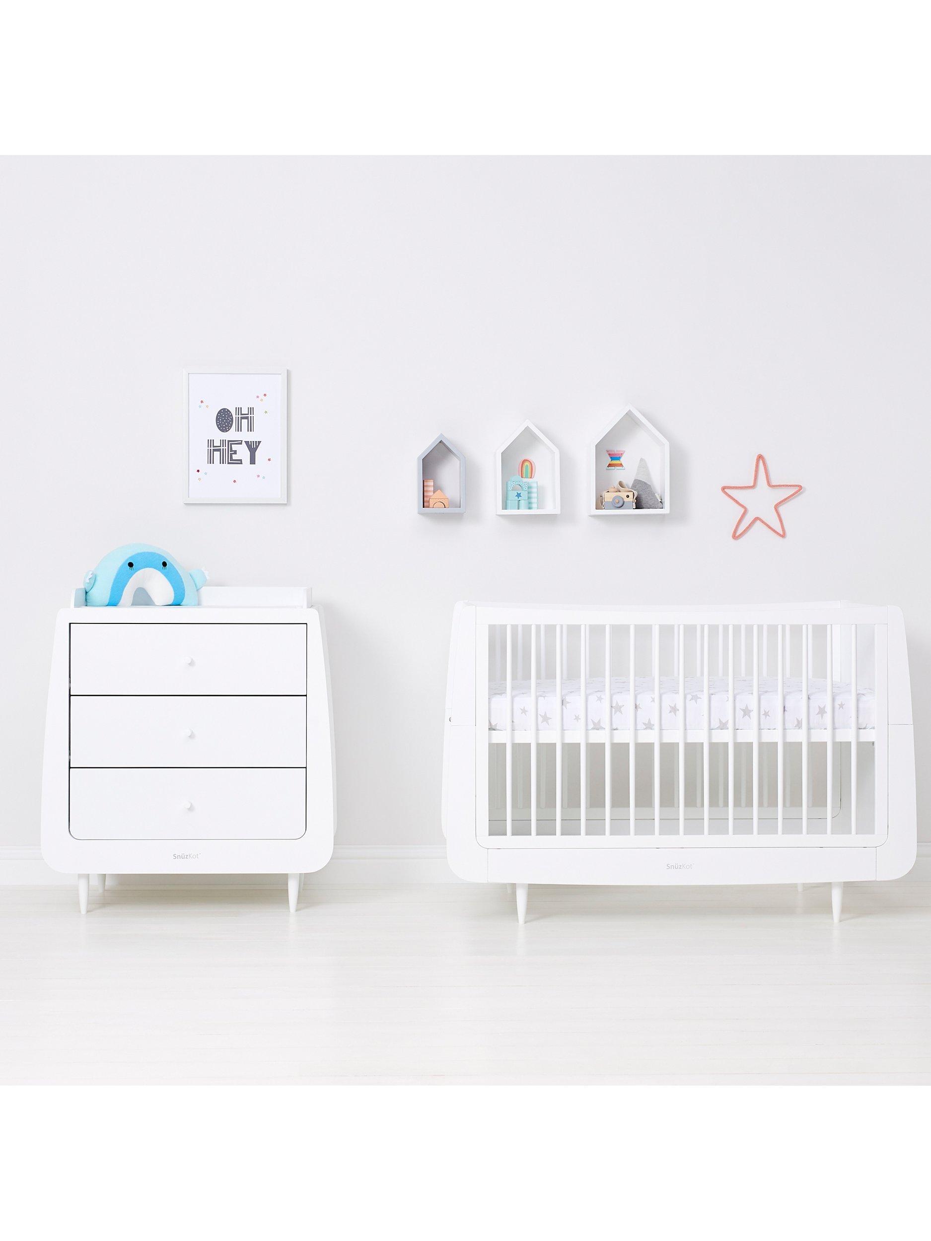 Snüz Baby Star Sheets White Grey 2pc set (British brand)