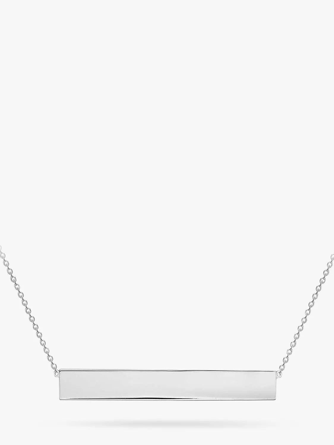 IBB Personalised 9ct White Gold Horizontal Bar Pendant Necklace - McGrocer