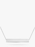 IBB Personalised 9ct White Gold Horizontal Bar Pendant Necklace - McGrocer