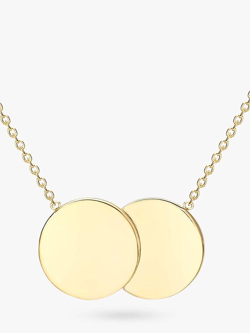 IBB personalised 9ct gold double disc initial pendant necklace, UK version