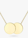 IBB personalised 9ct gold double disc initial pendant necklace, UK version