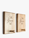 Treat Republic solid oak personalised couples peg hook (British brand)