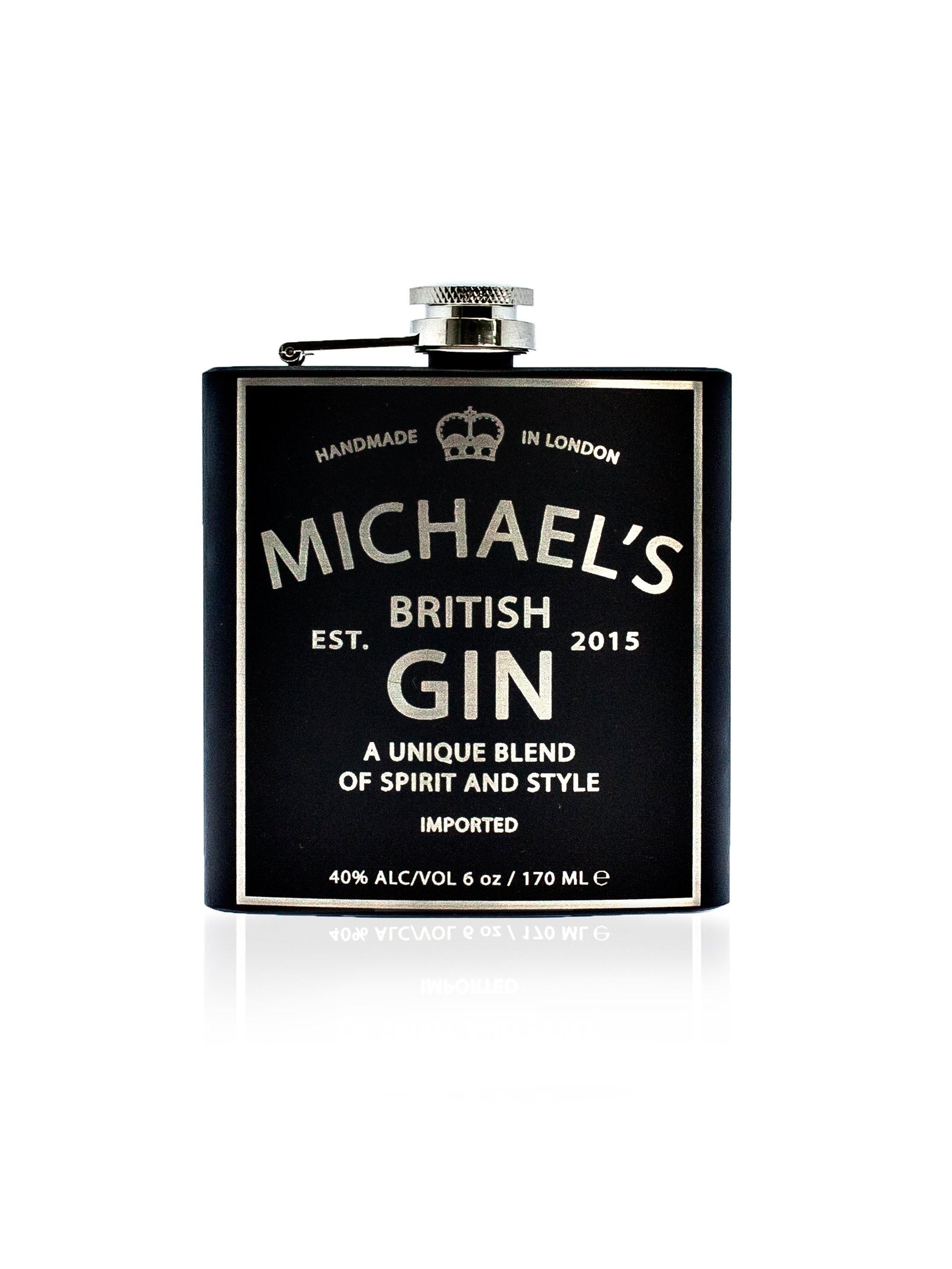 Treat Republic personalised vintage gin hip flask 170ml (British brand)