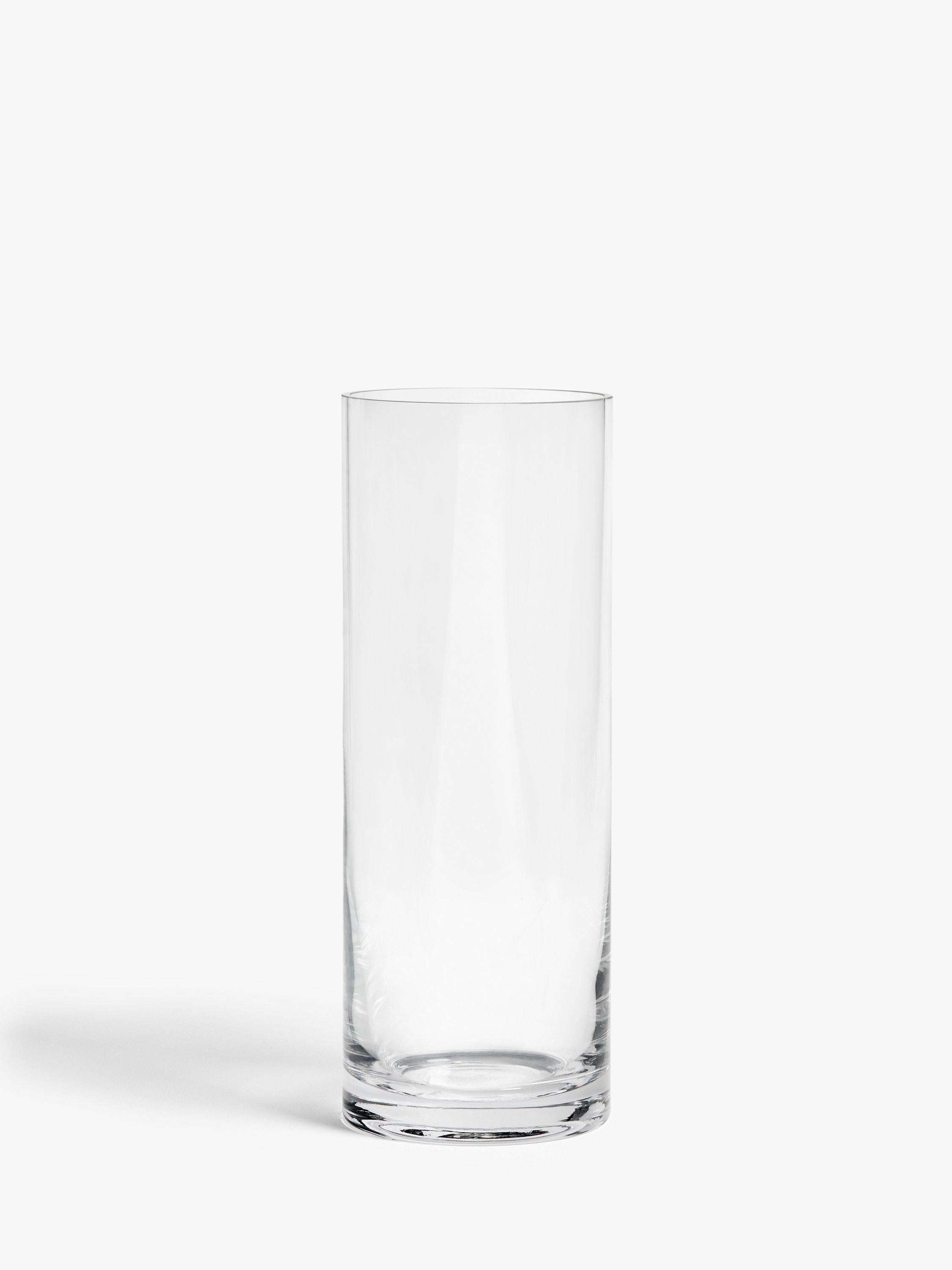 Clear Cylinder Glass Vase for Flowers, 27 cm Height