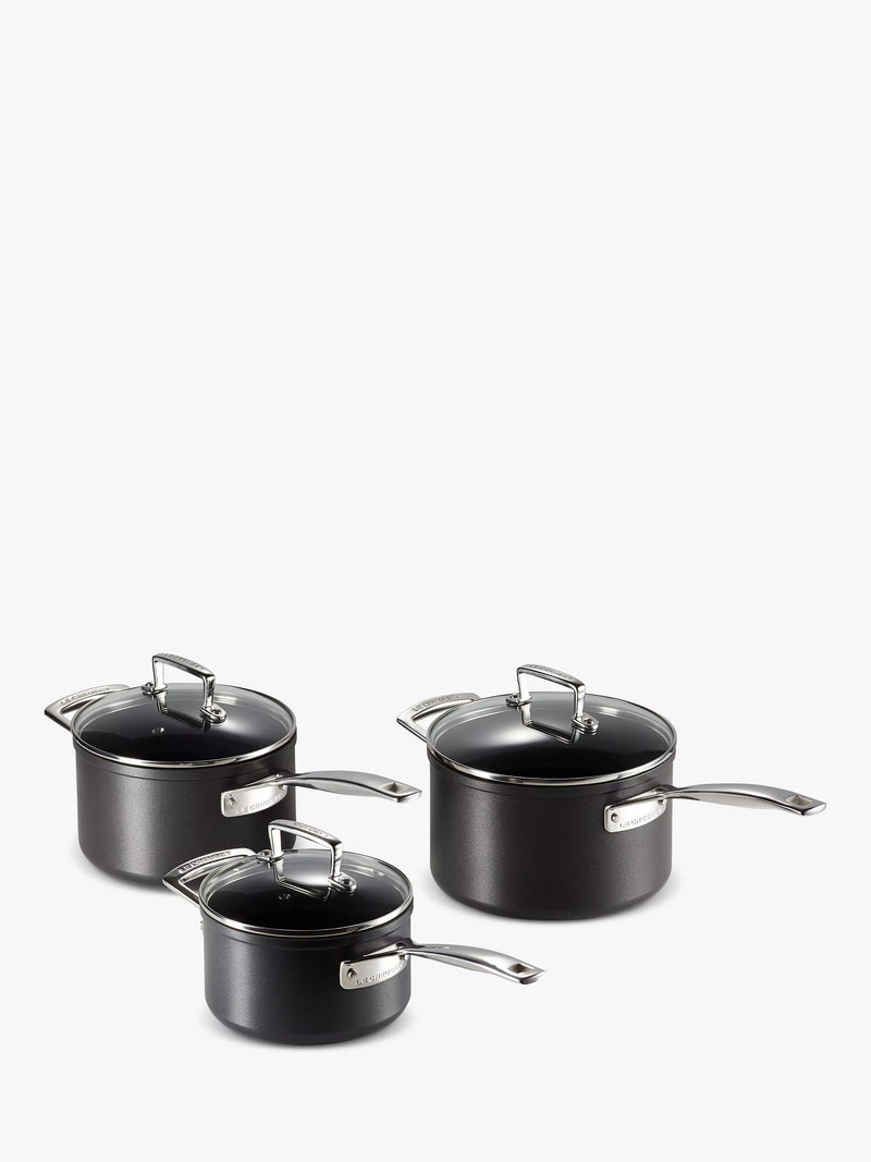 Le Creuset toughened non-stick saucepan set 16cm 18cm 20cm, UK version
