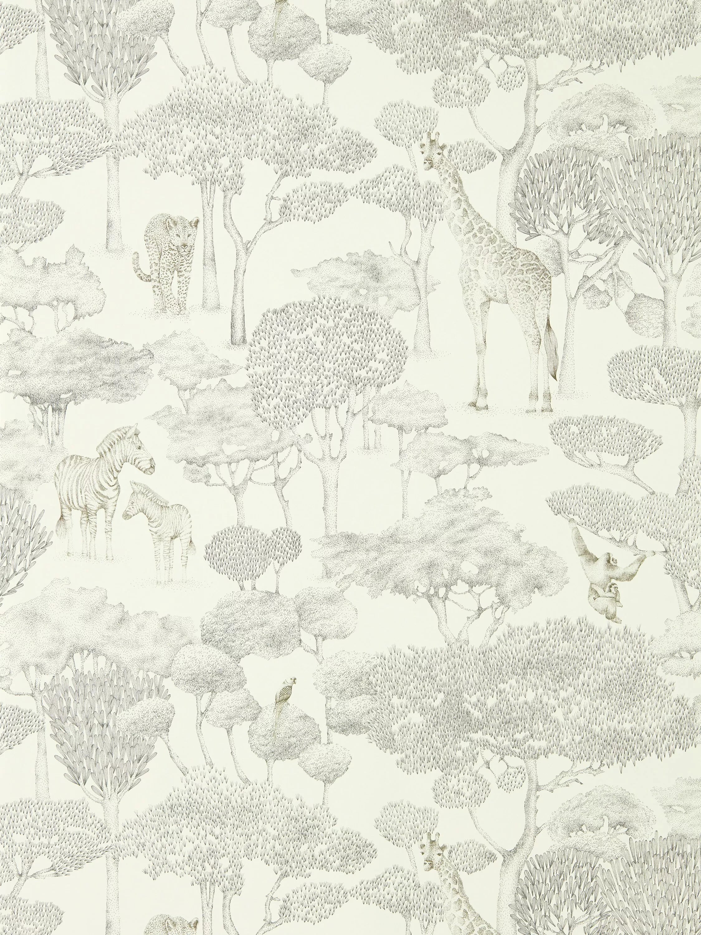 Harlequin Shamwari wallpaper with wildlife toile design, UK version