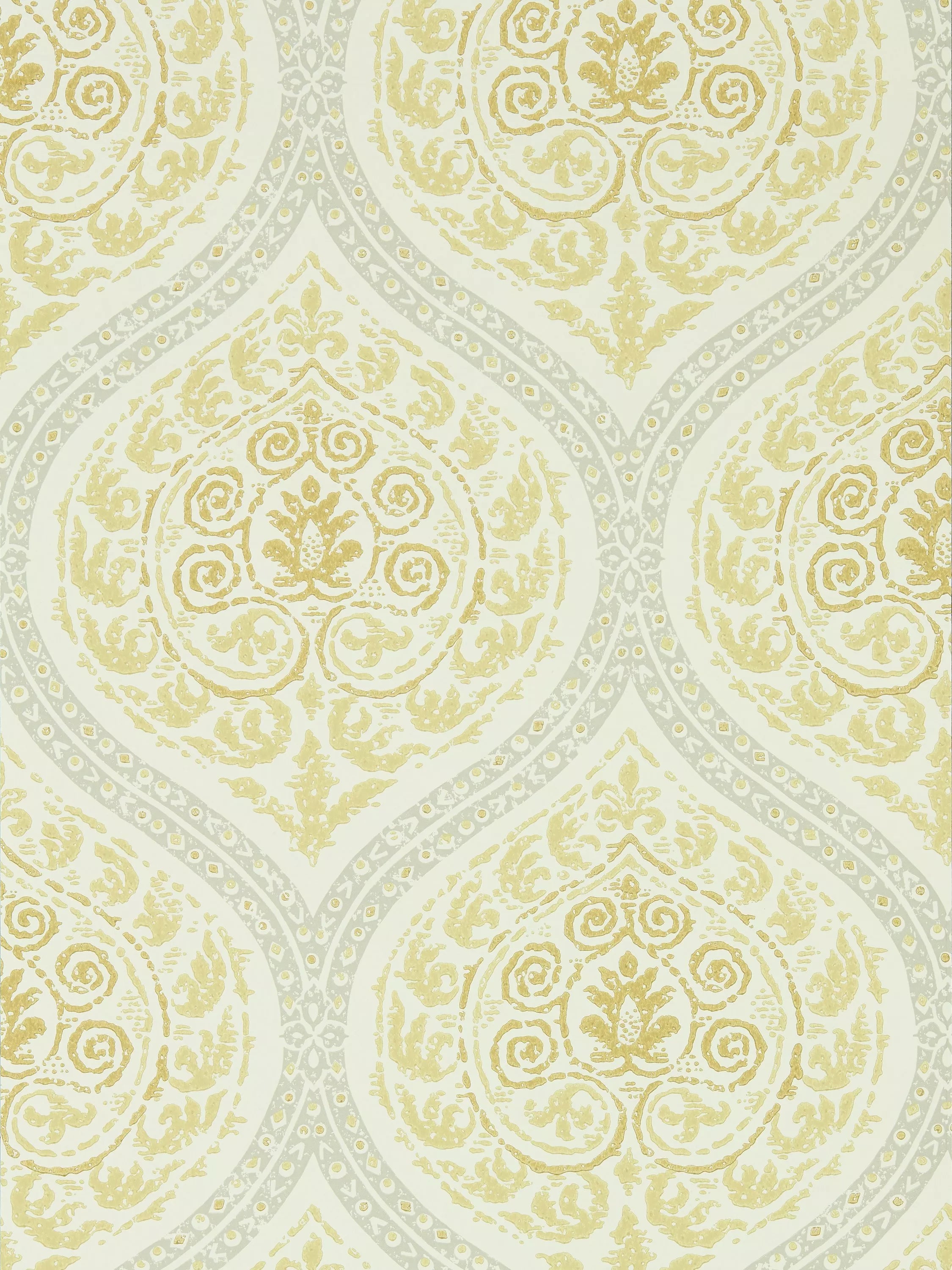 Sanderson Madurai wallpaper in fresco style with Indian block prints (British brand)