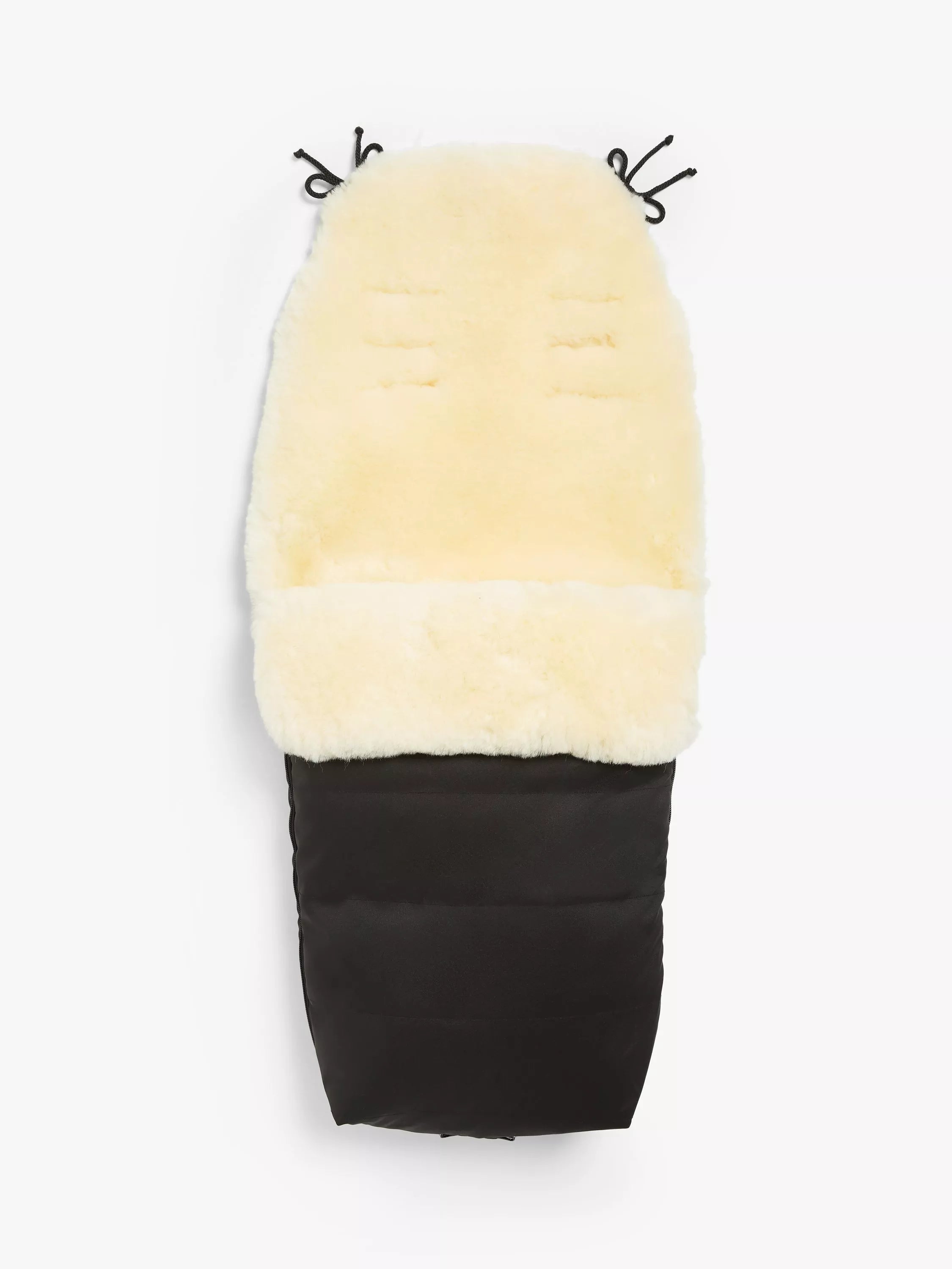 John Lewis Baby Sheepskin Footmuff, Black - McGrocer
