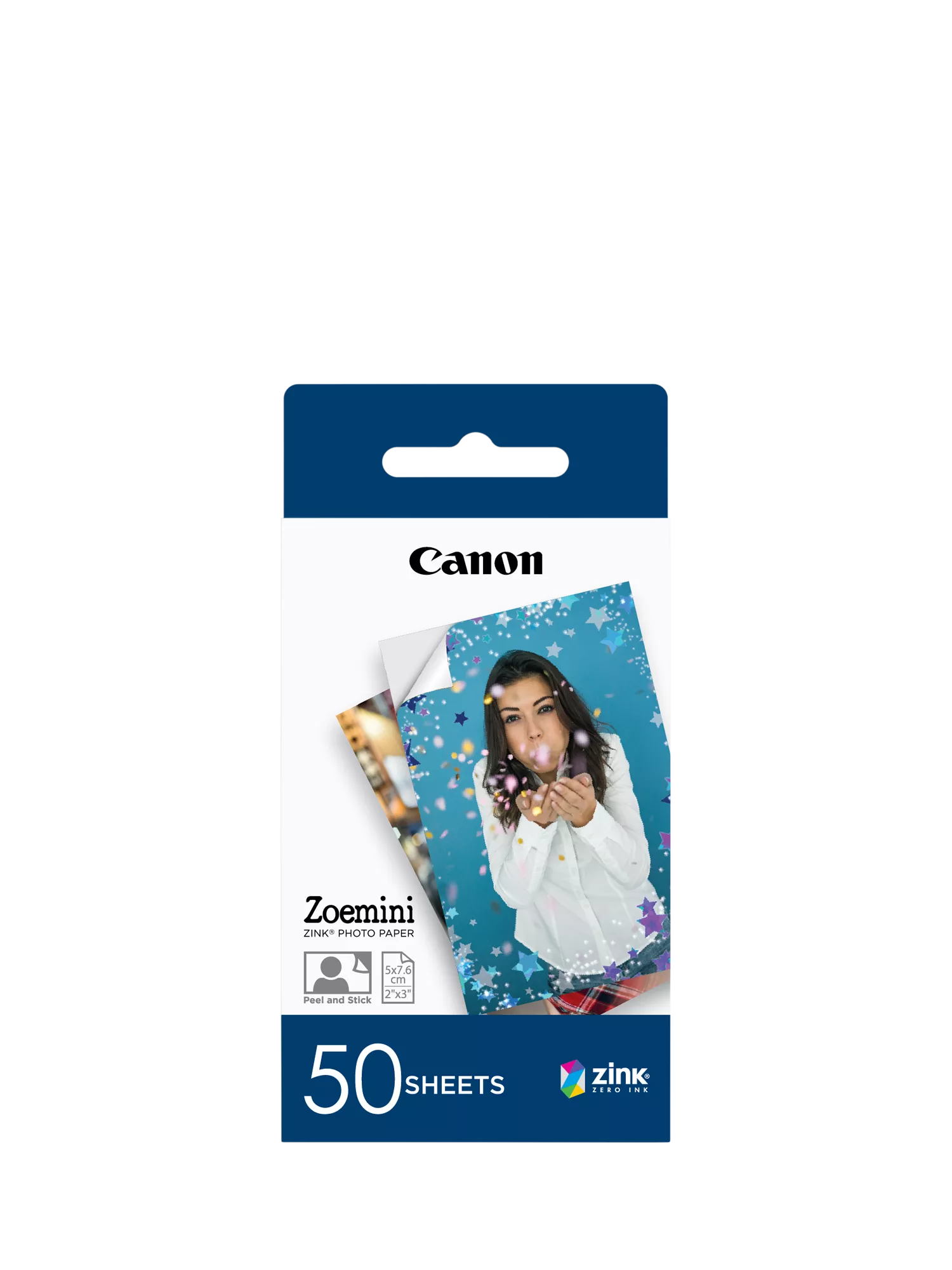 Canon Zink sticky-backed photo paper, 50 sheets, 2 x 3 inches - British product