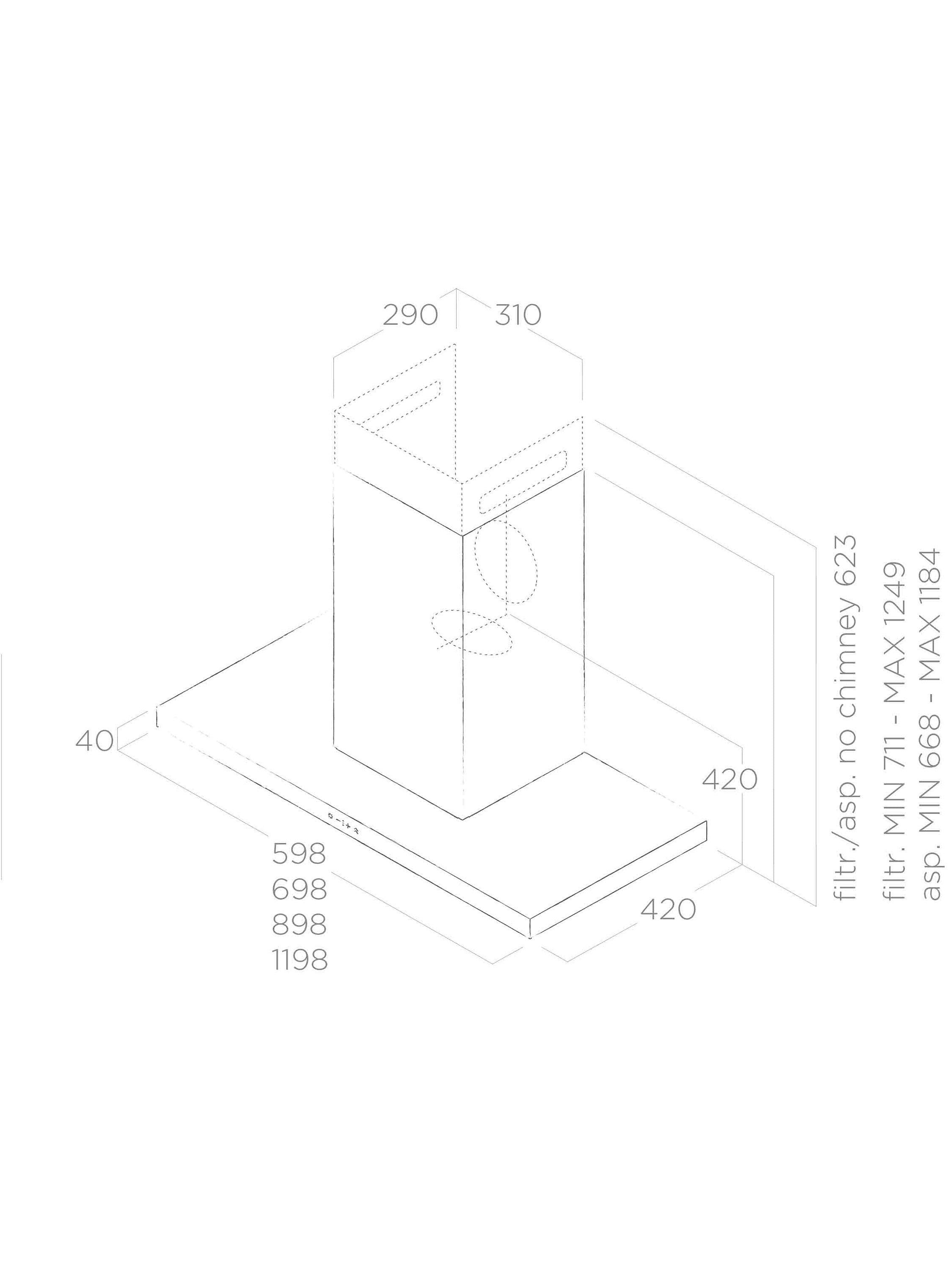 Elica THIN-90 cooker hood 89.8cm width - British product