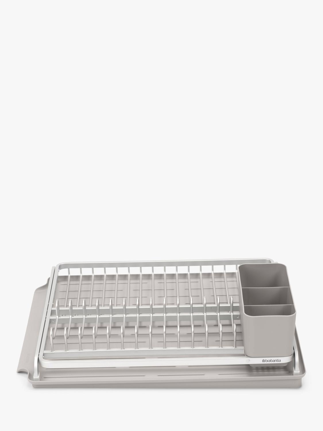 Brabantia dish rack with removable cutlery holder and drip tray - British product